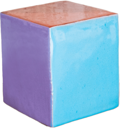 Je réserve l’œuvre de Danielle Lescot - Petit cube (violet, bleu, rouge, jaune, vert)