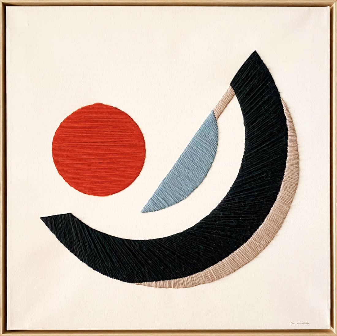 Image of Geometric composition with red circly