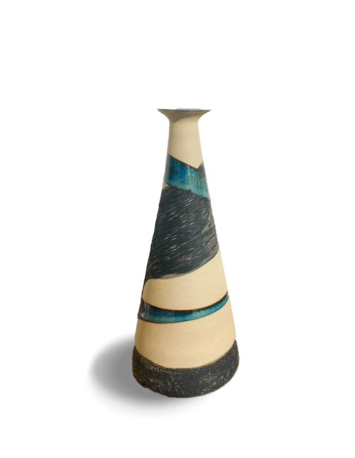 Grand vase quille turquoise image