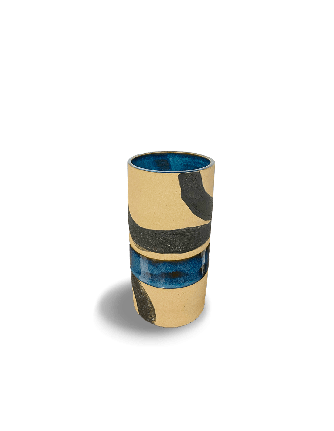 Image of Vase cylindre turquoise