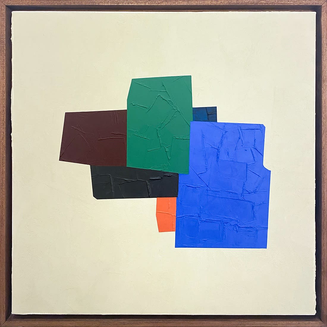 Image of Sans titre (fond beige, forme bleue, verte, rouge et noire) )