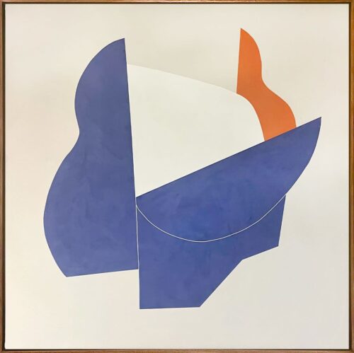 Sans titre (fond beige, formes bleue, orange, blanche) image